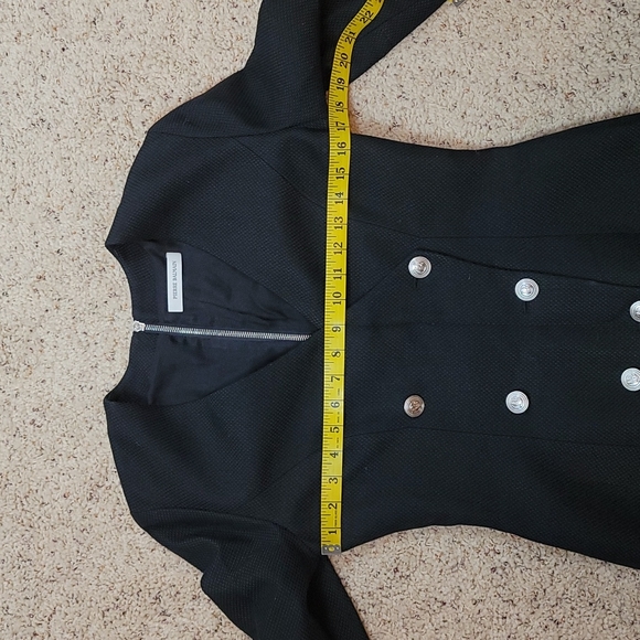 Balmain Black V Neck Logo Pencil Mini Dress size 40 - Picture 7 of 11